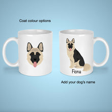 Load image into Gallery viewer, German Shepherd (longhaired) 11 oz mug personalized
