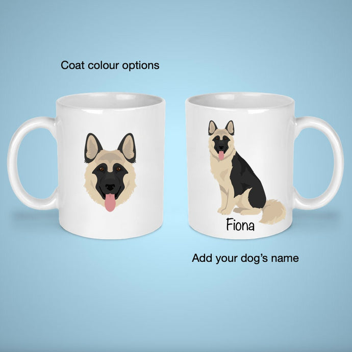 German Shepherd (longhaired) 11 oz mug personalized