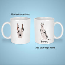 Load image into Gallery viewer, Great Dane (cropped ears) 11 oz mug personalized

