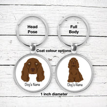 Load image into Gallery viewer, Field Spaniel keychain personalized
