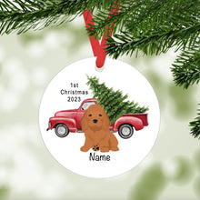 Load image into Gallery viewer, American Cocker Spaniel puppy ornament personalized
