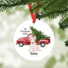 Load image into Gallery viewer, Bull Terrier puppy ornament personalized
