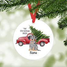 Load image into Gallery viewer, Catahoula Leopard Dog puppy ornament personalized

