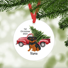 Load image into Gallery viewer, Chorkie puppy (Chihuahua/Yorkie mix) ornament personalized
