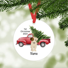 Load image into Gallery viewer, Smooth Fox Terrier puppy ornament personalized

