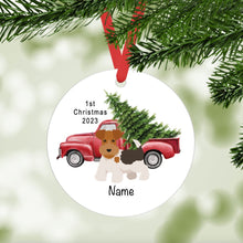 Load image into Gallery viewer, Wire Fox Terrier puppy ornament personalized
