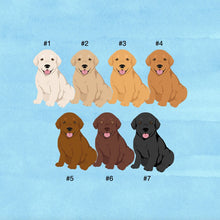 Load image into Gallery viewer, Goldador (Golden Retriever/Labrador mix) puppy ornament personalized
