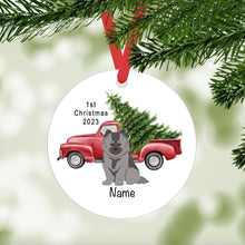 Load image into Gallery viewer, Keeshond puppy ornament personalized
