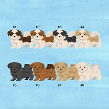 Load image into Gallery viewer, Mal-Shi (Maltese/Shih Tzu mix) puppy ornament personalized
