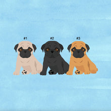 Load image into Gallery viewer, Pug puppy ornament personalized
