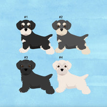 Load image into Gallery viewer, Miniature Schnauzer puppy ornament personalized
