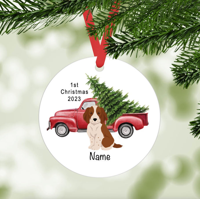 Welsh Springer Spaniel puppy ornament personalized