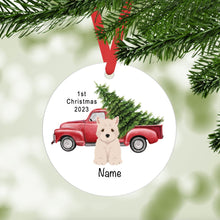 Load image into Gallery viewer, West Highland White Terrier puppy ornament personalized

