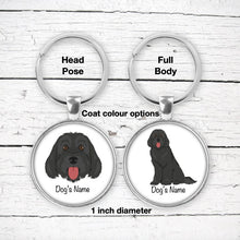 Load image into Gallery viewer, Labradoodle (Labrador Retriever/Poodle mix) keychain personalized
