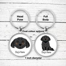 Load image into Gallery viewer, Peekapoo (Pekingese/Poodle mix) keychain personalized
