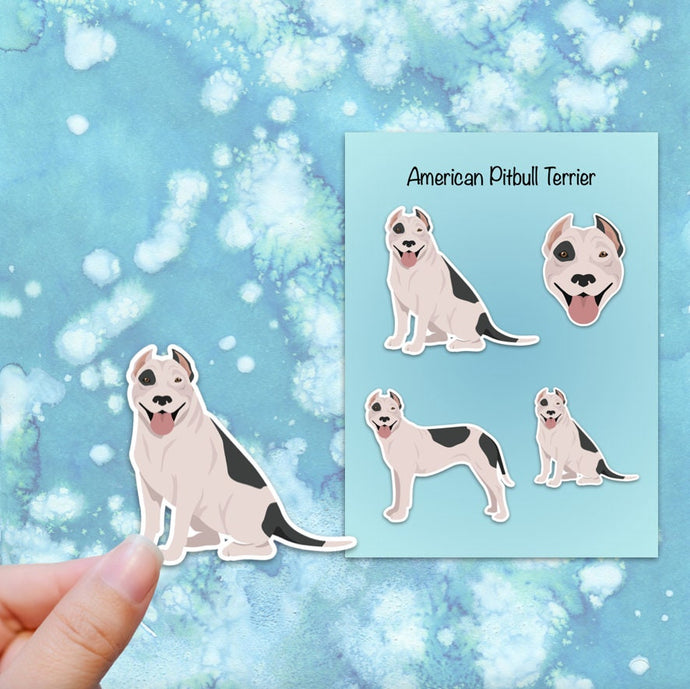 American Pit Bull Terrier (cropped ears) Vinyl Sticker Set