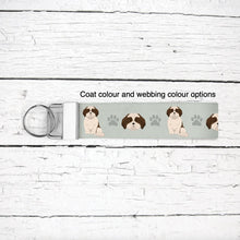 Load image into Gallery viewer, Mal-Shi (Maltese/Shih Tzu mix) key wristlet
