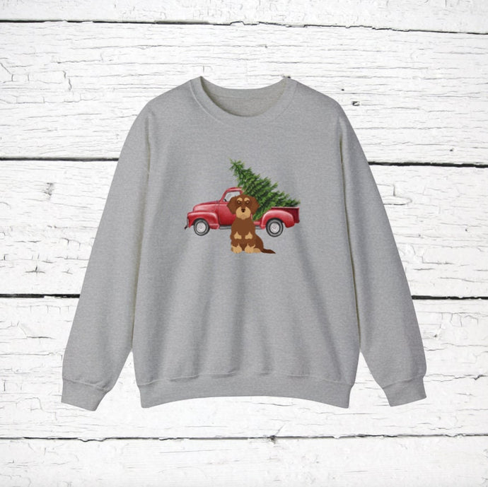 Dachshund (wirehaired) Red Truck Sweatshirt