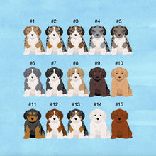 Load image into Gallery viewer, Aussiedoodle puppy (Australian Shepherd/Poodle mix) ornament personalized
