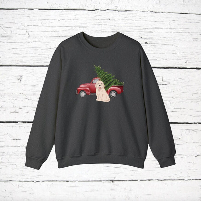 Cockapoo (Cocker Spaniel/Poodle mix) Red Truck Sweatshirt