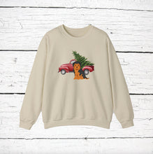 Load image into Gallery viewer, Morkie (Maltese/Yorkshire Terrier mix) Red Truck Sweatshirt

