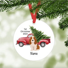 Load image into Gallery viewer, Basset Hound puppy ornament personalized
