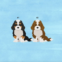 Load image into Gallery viewer, Bernedoodle puppy ornament personalized
