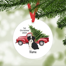 Load image into Gallery viewer, Border Collie puppy ornament personalized
