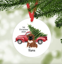 Load image into Gallery viewer, Boxer puppy ornament personalized
