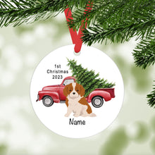 Load image into Gallery viewer, Cavalier King Charles Spaniel puppy ornament personalized
