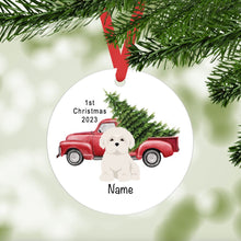 Load image into Gallery viewer, Coton de Tulear puppy ornament personalized

