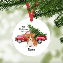 Load image into Gallery viewer, Pembroke Welsh Corgi puppy ornament personalized
