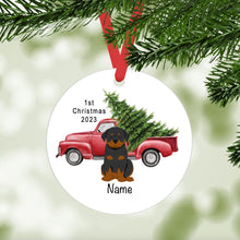 Load image into Gallery viewer, Rottweiler puppy ornament personalized
