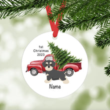 Load image into Gallery viewer, Miniature Schnauzer puppy ornament personalized
