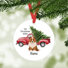 Load image into Gallery viewer, Shetland Sheepdog puppy ornament personalized
