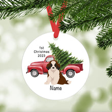 Load image into Gallery viewer, St Bernard puppy ornament personalized
