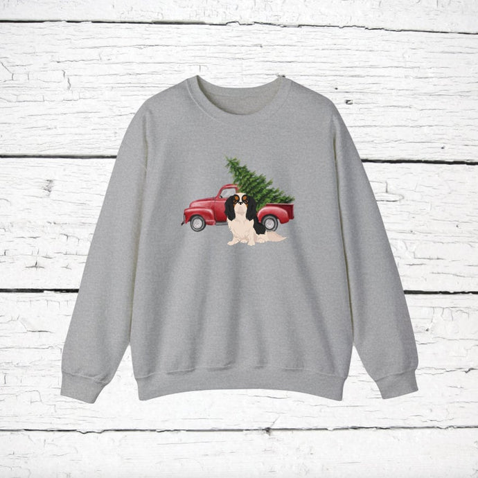 English Toy Spaniel Red Truck Sweatshirt