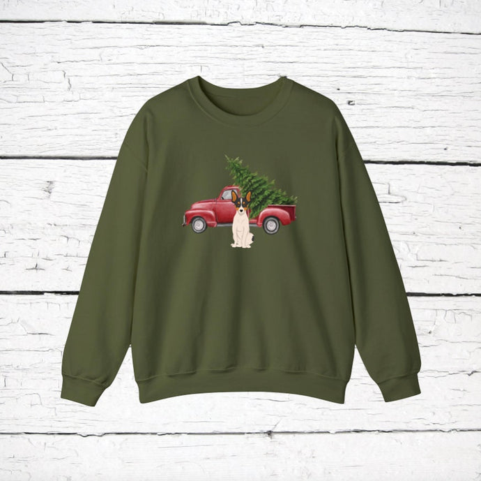 Toy Fox Terrier Red Truck Sweatshirt