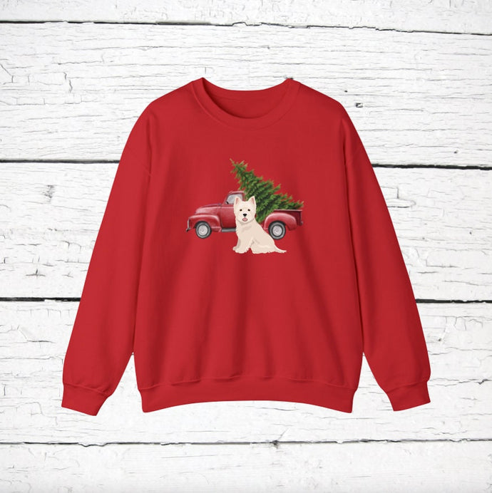 West Highland White Terrier Red Truck Sweatshirt