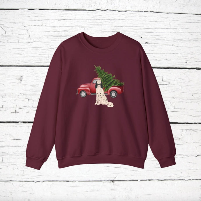 English Setter Red Truck Sweatshirt