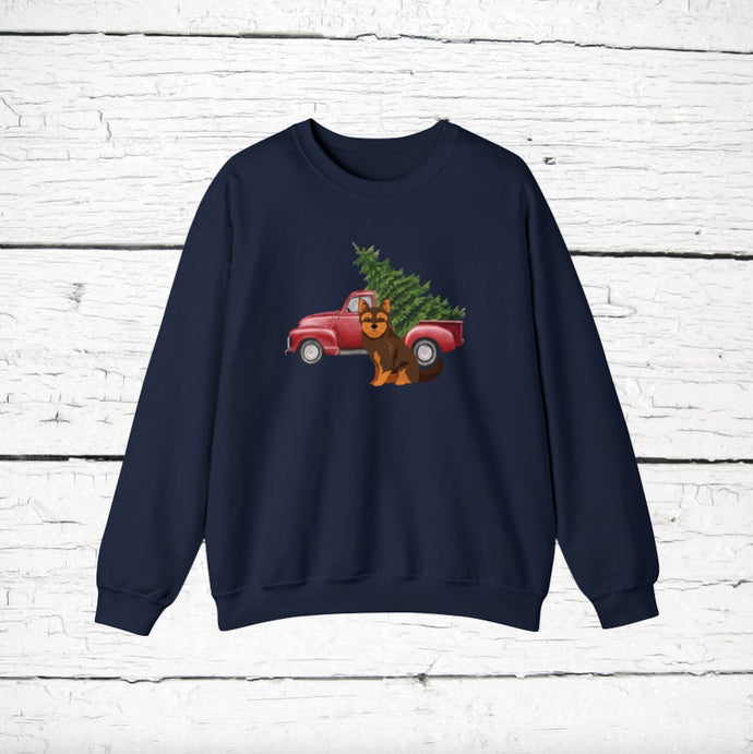Chorkie (Chihuahua/Yorkshire Terrier mix) Red Truck Sweatshirt