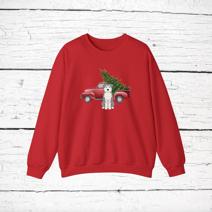Labsky (Labrador/Husky mix) Red Truck Sweatshirt