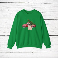Load image into Gallery viewer, Puggle (Pug/Beagle mix) Red Truck Sweatshirt
