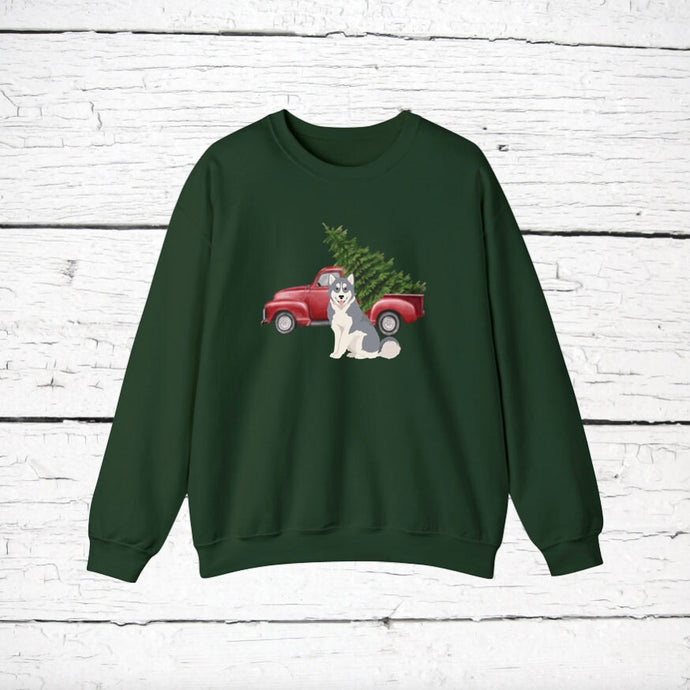 Canadian Inuit Dog Red Truck Sweatshirt