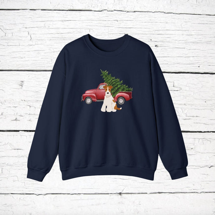 Wire Fox Terrier Red Truck Sweatshirt