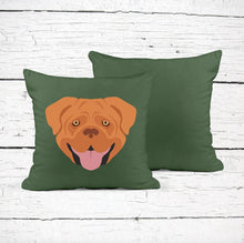 Load image into Gallery viewer, Dogue de Bordeaux 14"x14" faux suede pillow, pillow and cover, throw pillow
