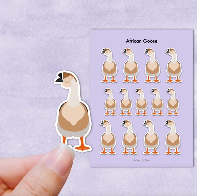 African Goose vinyl sticker sheet