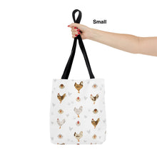 Load image into Gallery viewer, Ameraucana Chicken pattern tote bag - chicken tote bag - farm animal carry bag
