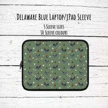 Load image into Gallery viewer, Delaware Blue chicken laptop/iPad sleeve

