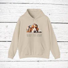 Load image into Gallery viewer, Basset Hound "Ready for a Nap" Hooded Sweatshirt
